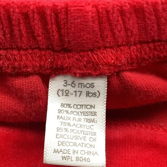 Baby Girl Santa Christmas Pants Red White Faux Fur Trim Holiday Costume 3-6M - Picture 3 of 5